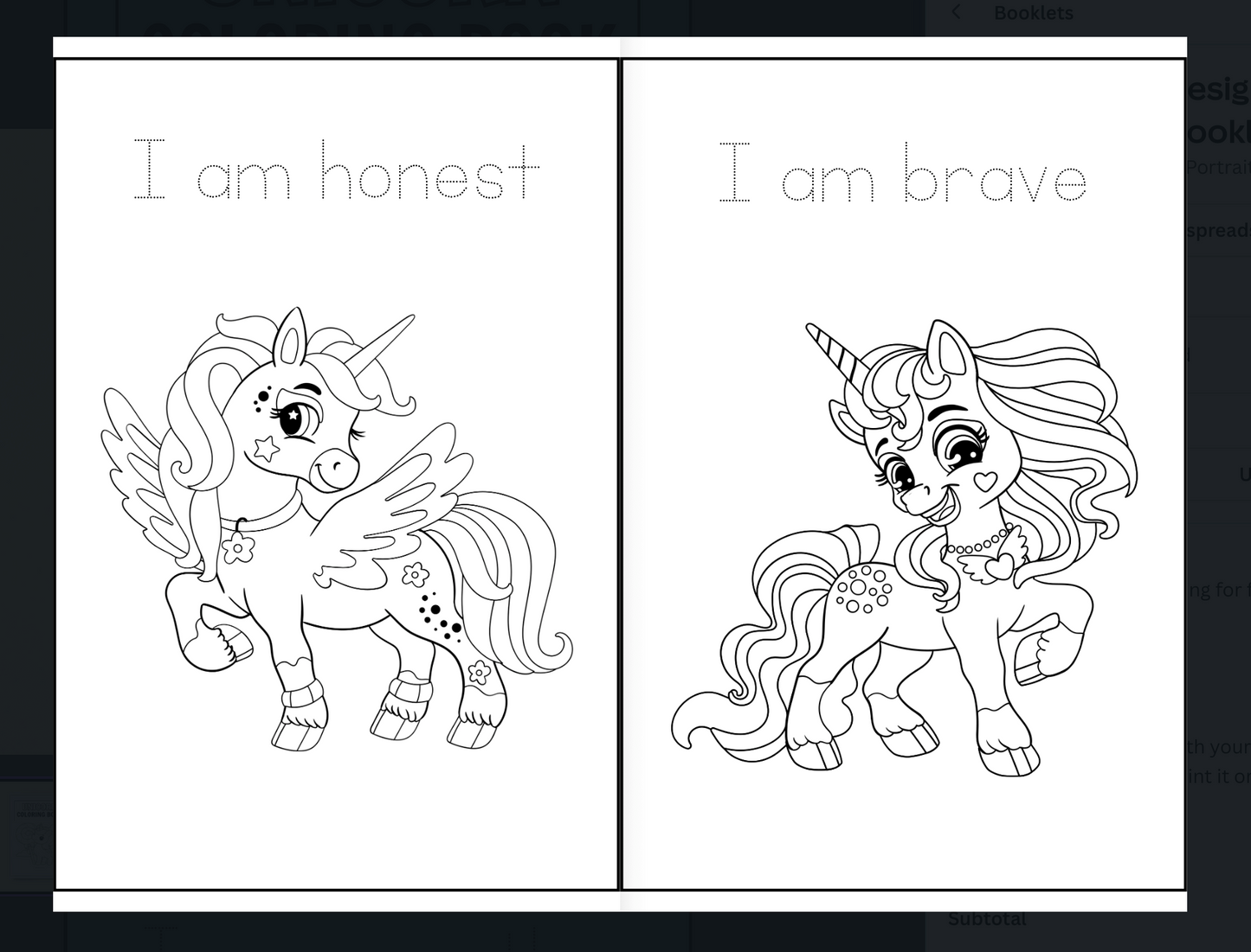 Unicorn Coloring Book with Affirmations